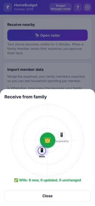 Expenses imported